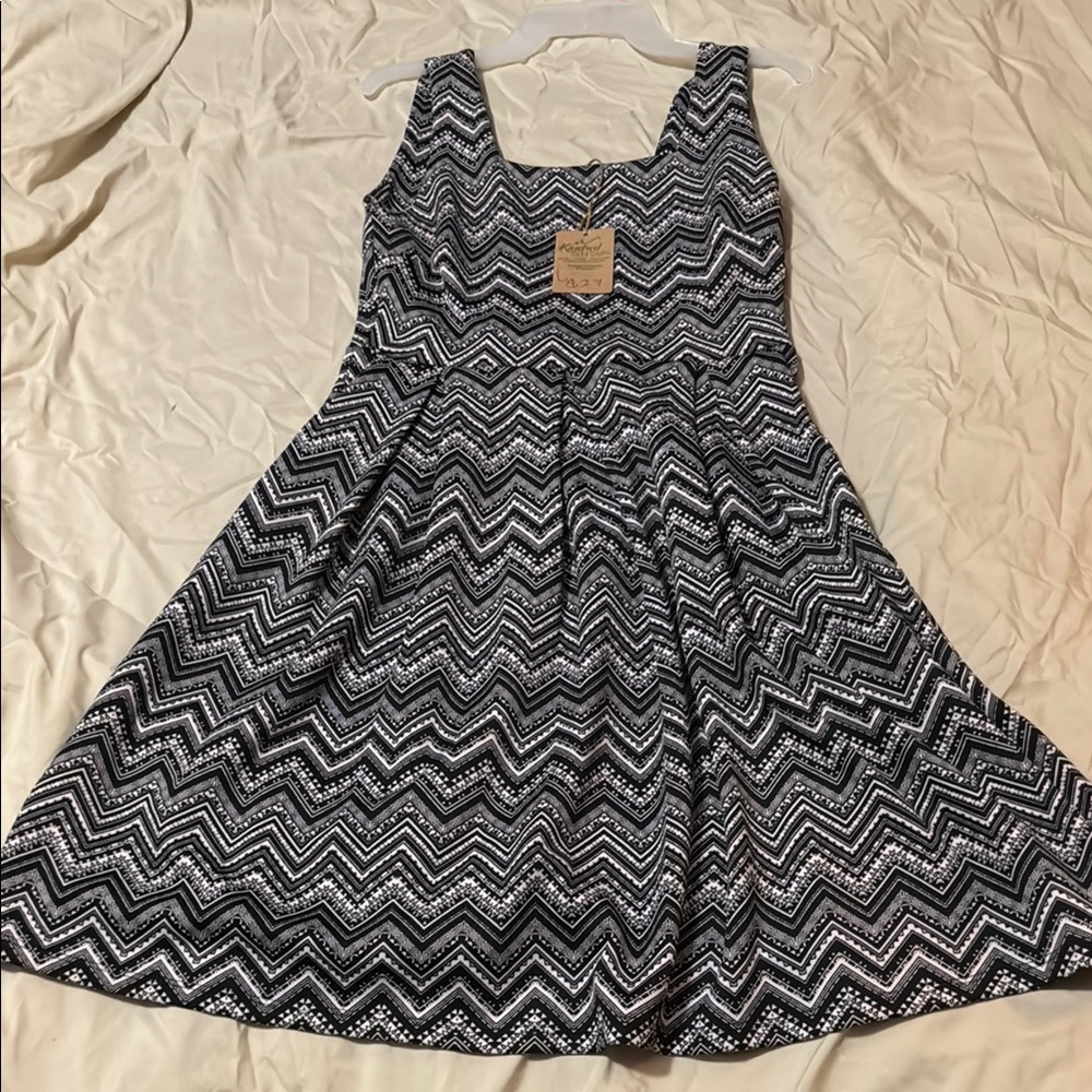 Black and White Chevron Dress